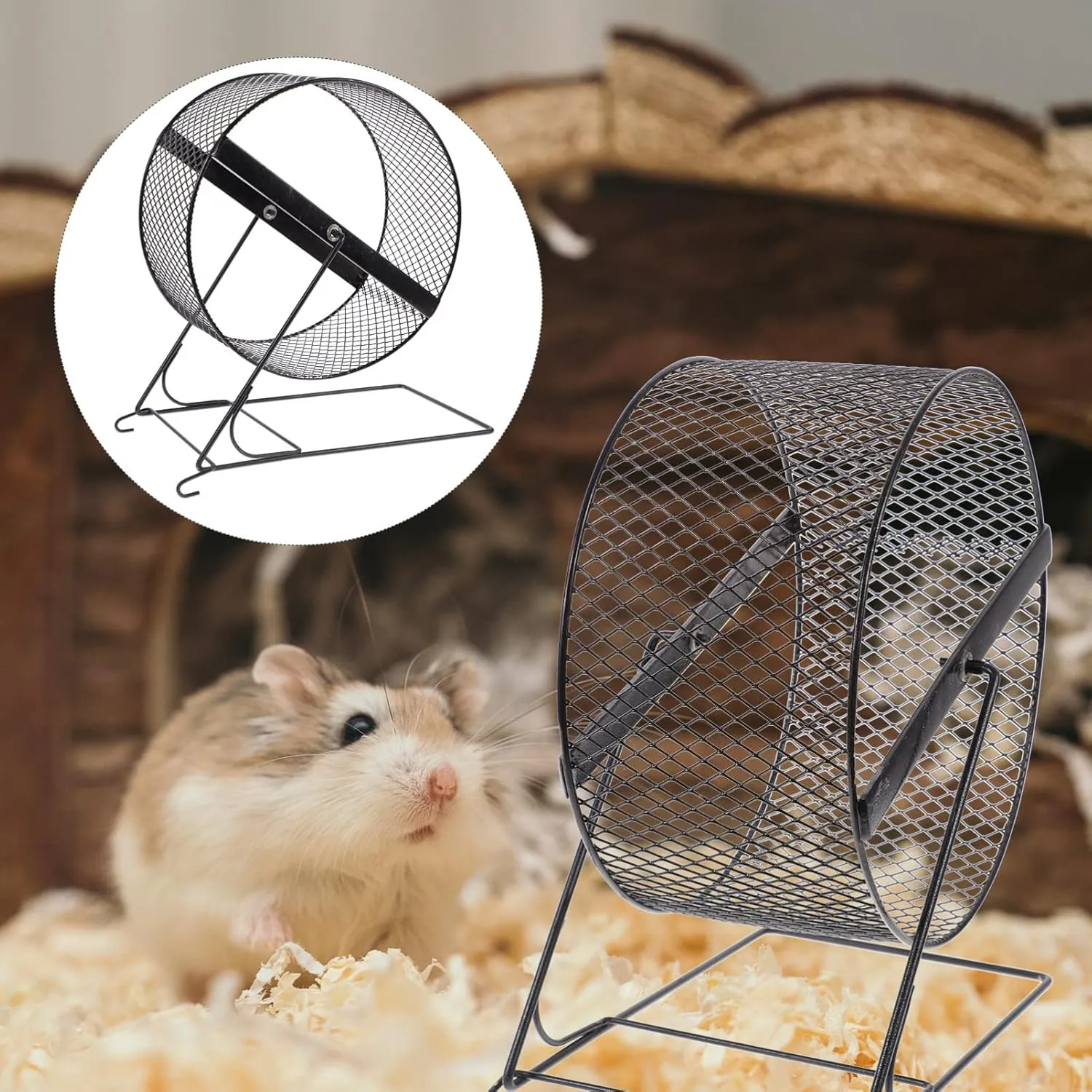 Interesting Hamster Running Wheel - 10 Inch Silent Exercise Wheel for Hamsters, Hedgehogs, and Small Pets with Rack - Fun Hamster Toy for Active Play