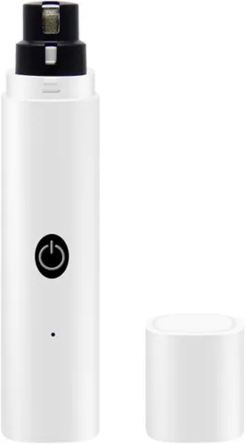 Large Dog Nail Clippers - Quiet Nail Grinder with LED Light, Speed Sensor, Diamond Tip, and Dust Collector, Dual-Speed Rechargeable - Small Dog Nail Grinder (White)