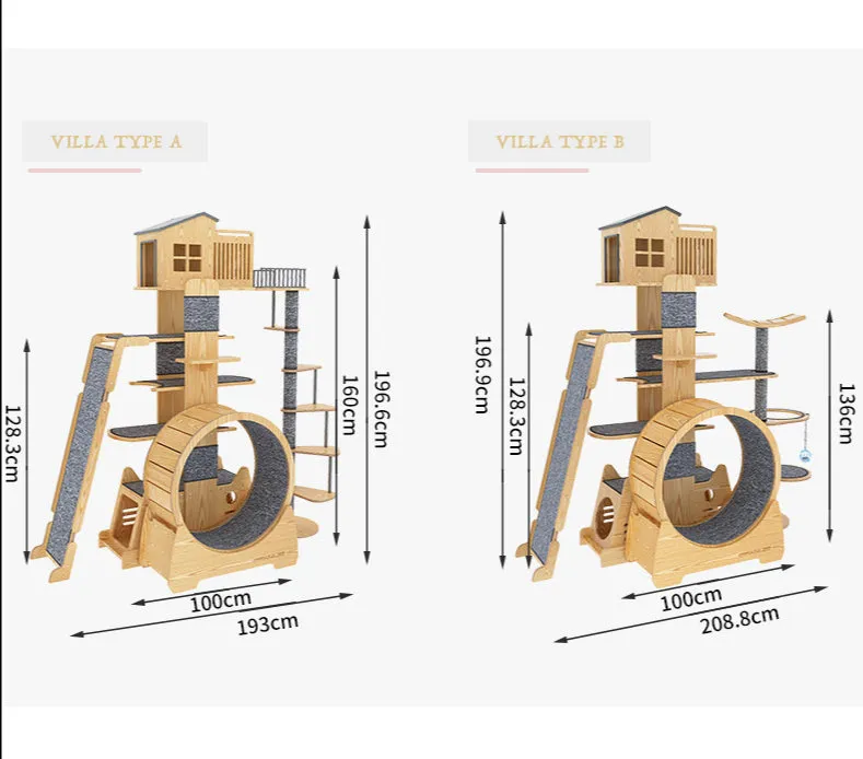 Luxury Cat Villa with Cat Treadmill