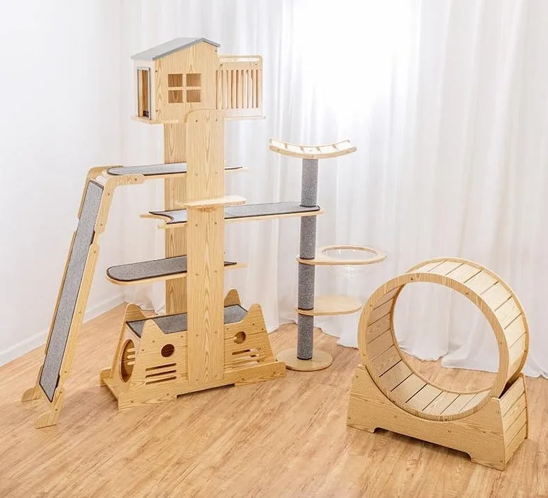 Luxury Cat Villa with Cat Treadmill