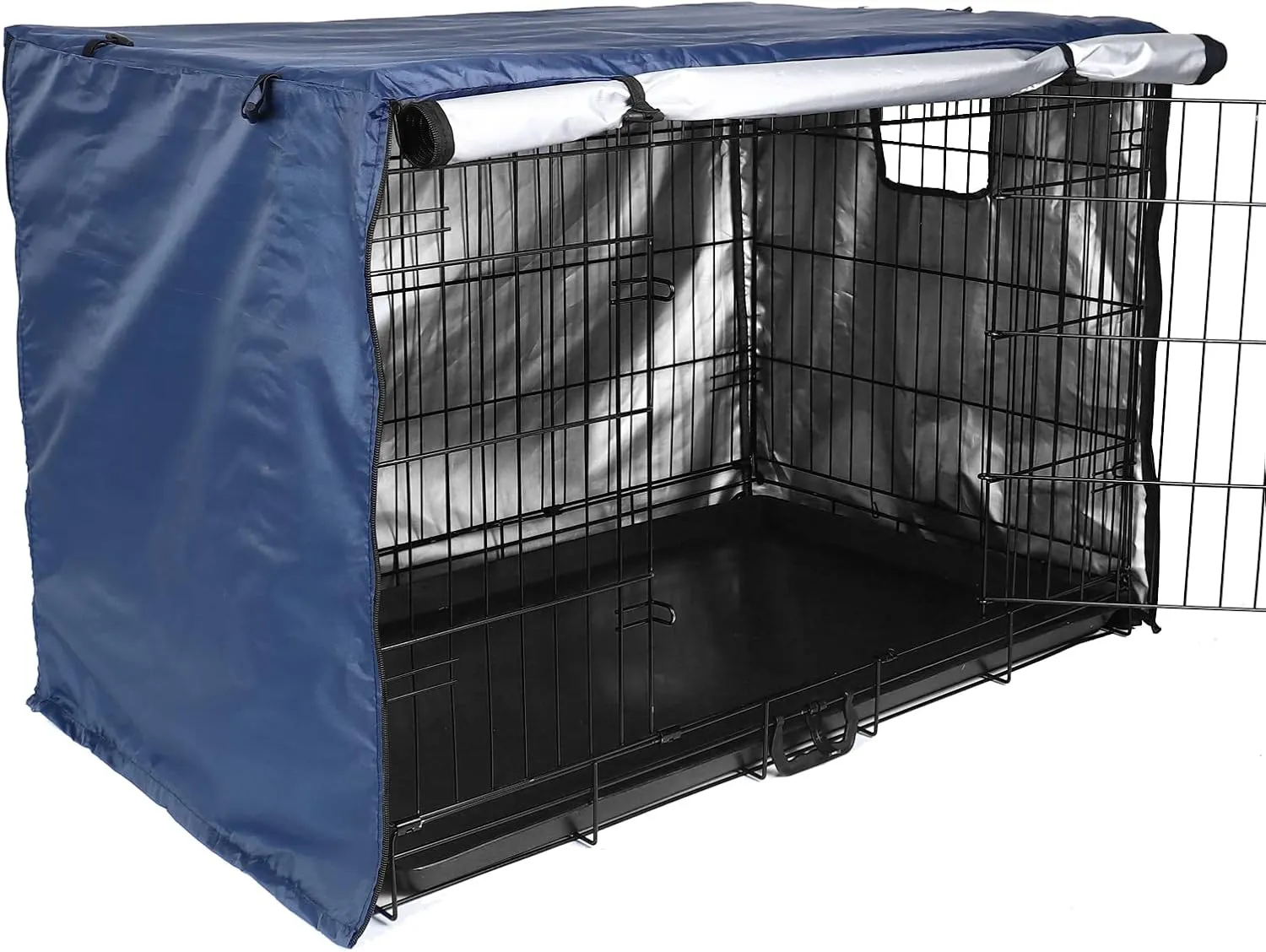 Medibot Dog Crate Cover 36 inch - Double Door, Dog Kennel Indoor, Waterproof Dog Kennel Cover with Air Vent Window, for Indoor/Outdoor Most Wire Dog Crate(Navy Blue)