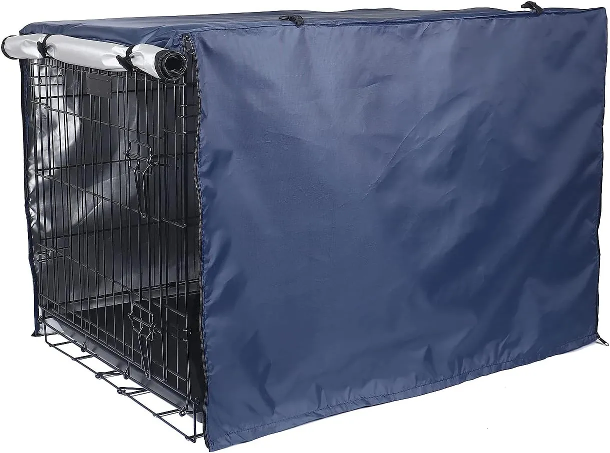 Medibot Dog Crate Cover 36 inch - Double Door, Dog Kennel Indoor, Waterproof Dog Kennel Cover with Air Vent Window, for Indoor/Outdoor Most Wire Dog Crate(Navy Blue)
