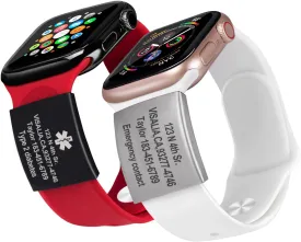 Medical Alert Tag for Apple Watch, Wristband Medical Tag, Laser Engraved Safety Plate for Watch Band, Fitness ID Tag for Sport Smartwatch