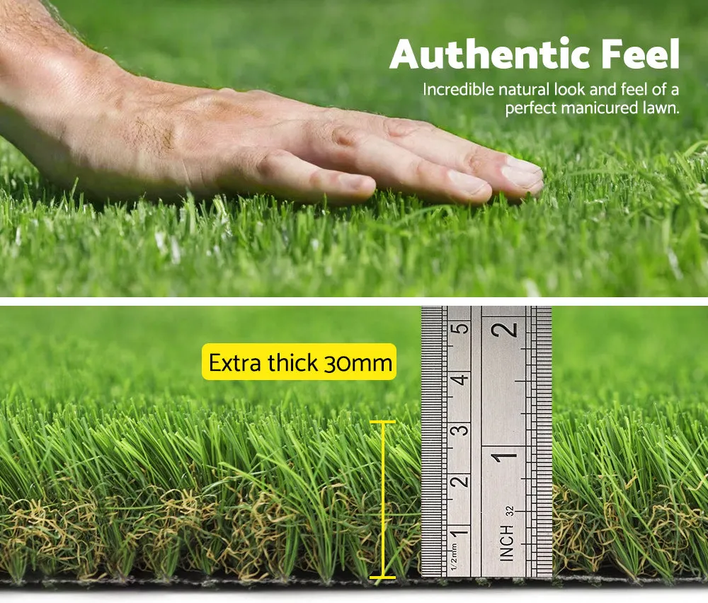 MOBI OUTDOOR Artificial Grass Synthetic Fake Lawn 2mx5m Turf Plastic Plant 30mm