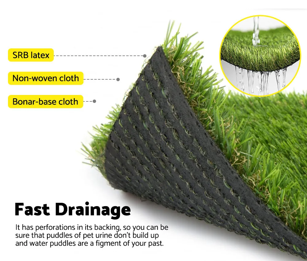 MOBI OUTDOOR Artificial Grass Synthetic Fake Lawn 2mx5m Turf Plastic Plant 30mm