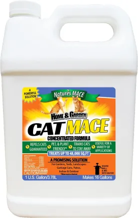 Natures MACE Cat Repellent Spray 1 Gal Concentrate, Treats 48,000 Sq Ft, Cat Repellent Outdoor Spray, Indoor Spray, Keep Cats Out, Train Your Cat to Stay Out, Cat Training Tool, Cat Scratch Deterrent
