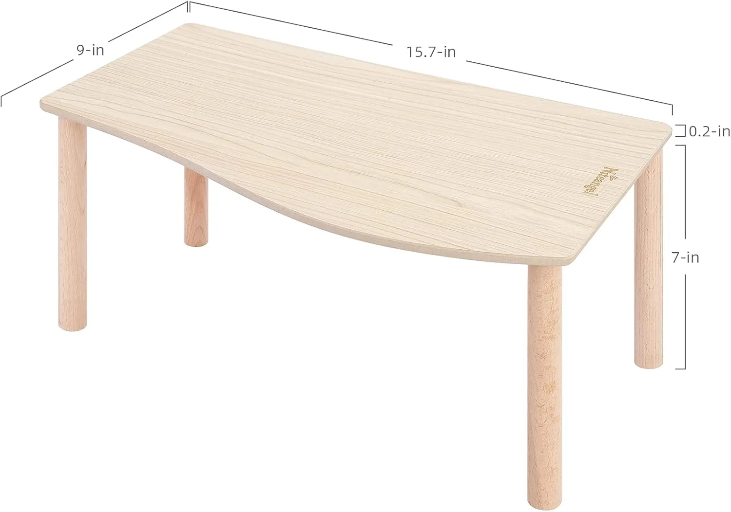 Niteangel Hamster Play Wooden Platform for Dwarf Syrian Hamsters Gerbils Mice Degus or Other Small Pets (Wave - 7'' Height, Burlywood)