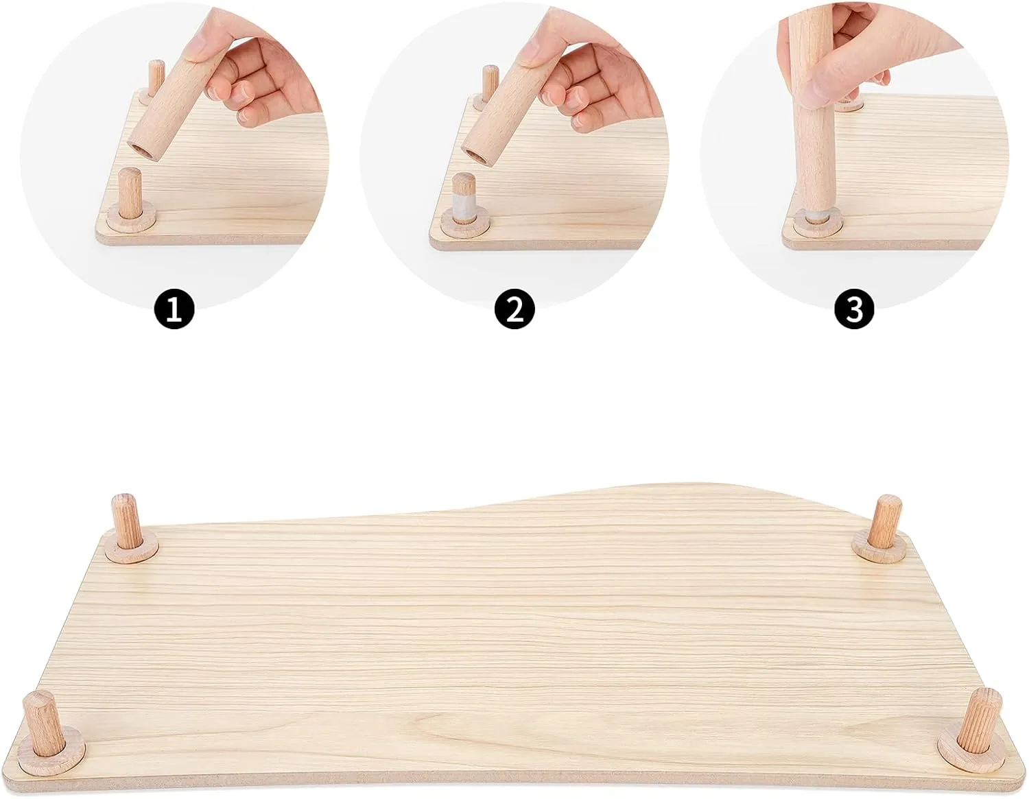 Niteangel Hamster Play Wooden Platform for Dwarf Syrian Hamsters Gerbils Mice Degus or Other Small Pets (Wave - 7'' Height, Burlywood)