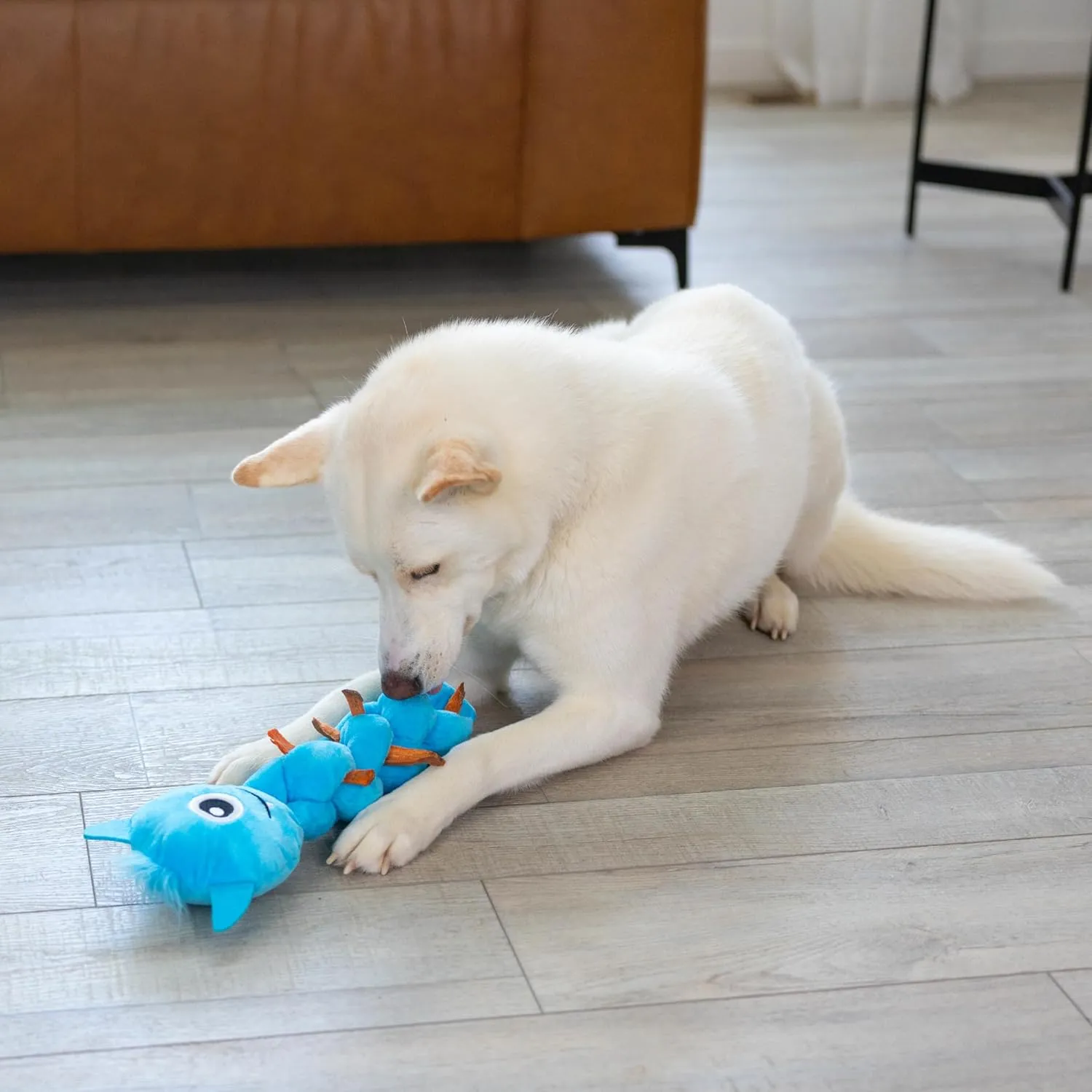 Outward Hound by Nina Ottosson Twistiez Interactive Plush Dog Treat Puzzle, Monster, Blue