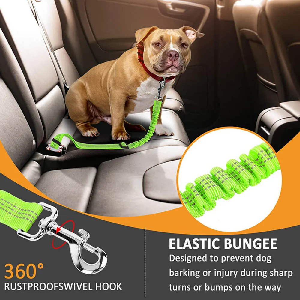 PAWS ASIA Manufacturers Quality Reflectively Nylon Stretchy Retractable Car Dog Leash Rope