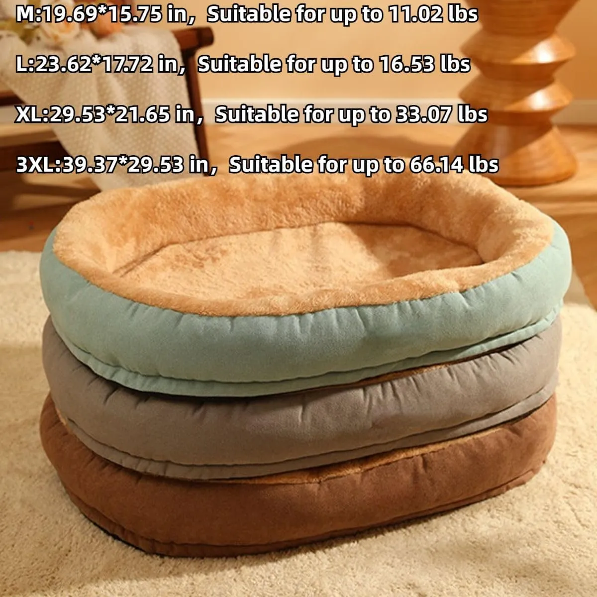 Pet Dog Cat Bed Mat, Non-Slip Detachable and Washable Pet Supplies, Warm Soft Comfortable Puppy Cushion Kennel Mat for Small Medium Large Dogs Cats (Grey,Medium)