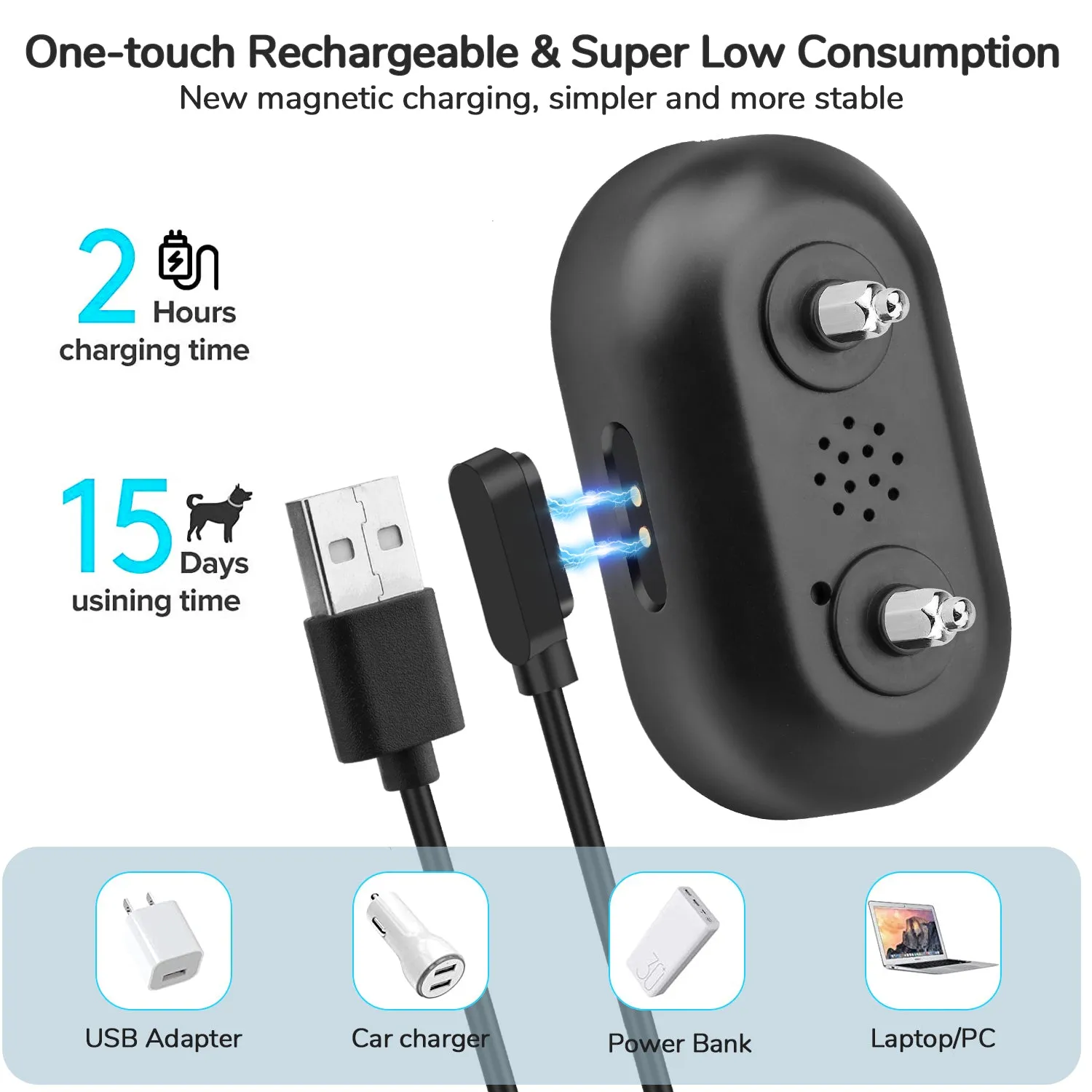 Pet Life ® Digi-Bark LED 5-Level Sensitivity and 6-Step Automated Beep Vibration and Stimulation Anti-Bark Dog Collar
