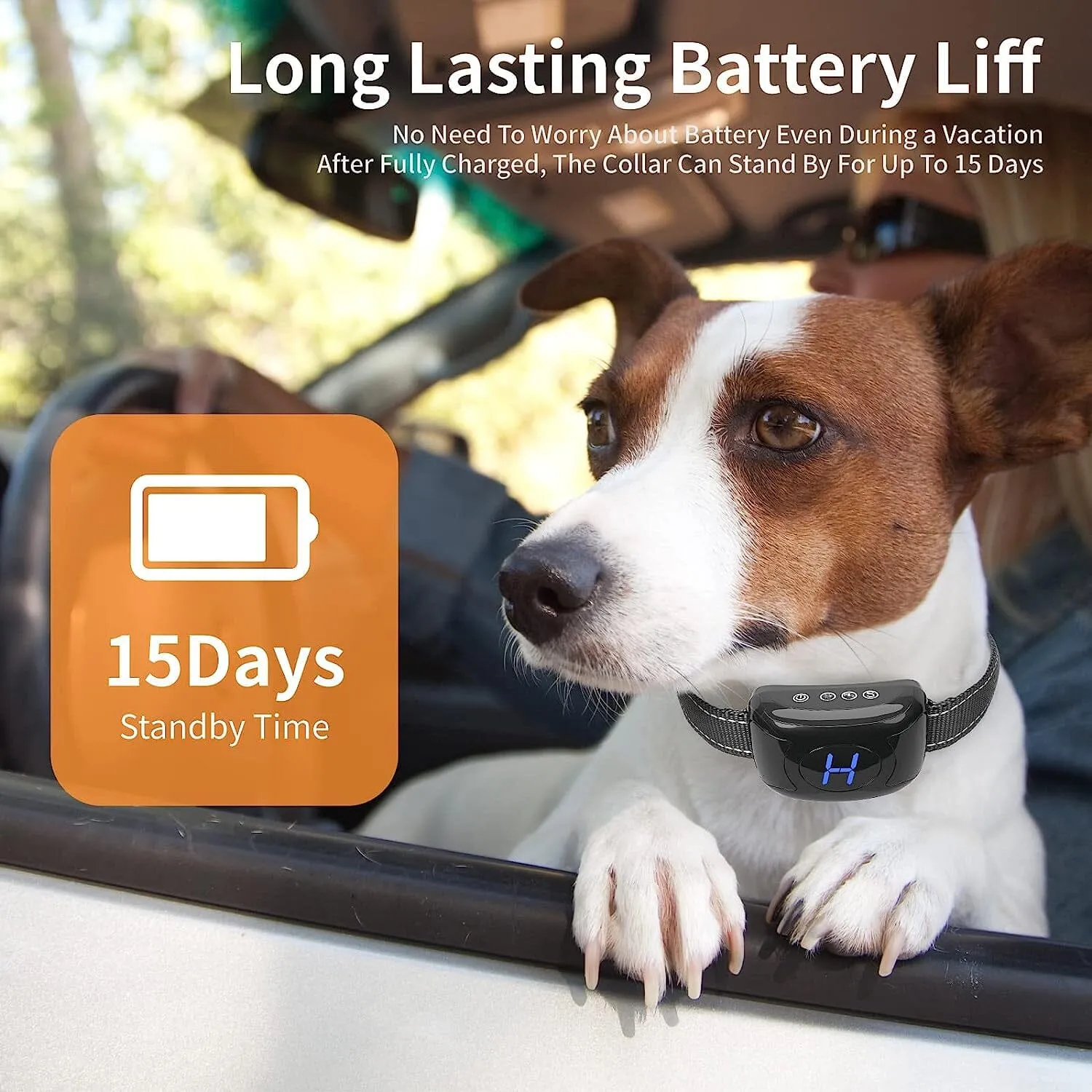 Pet Life ® Woofade 3-Level Sensitivity of Tone and Vibration Anti-Bark Dog Collar
