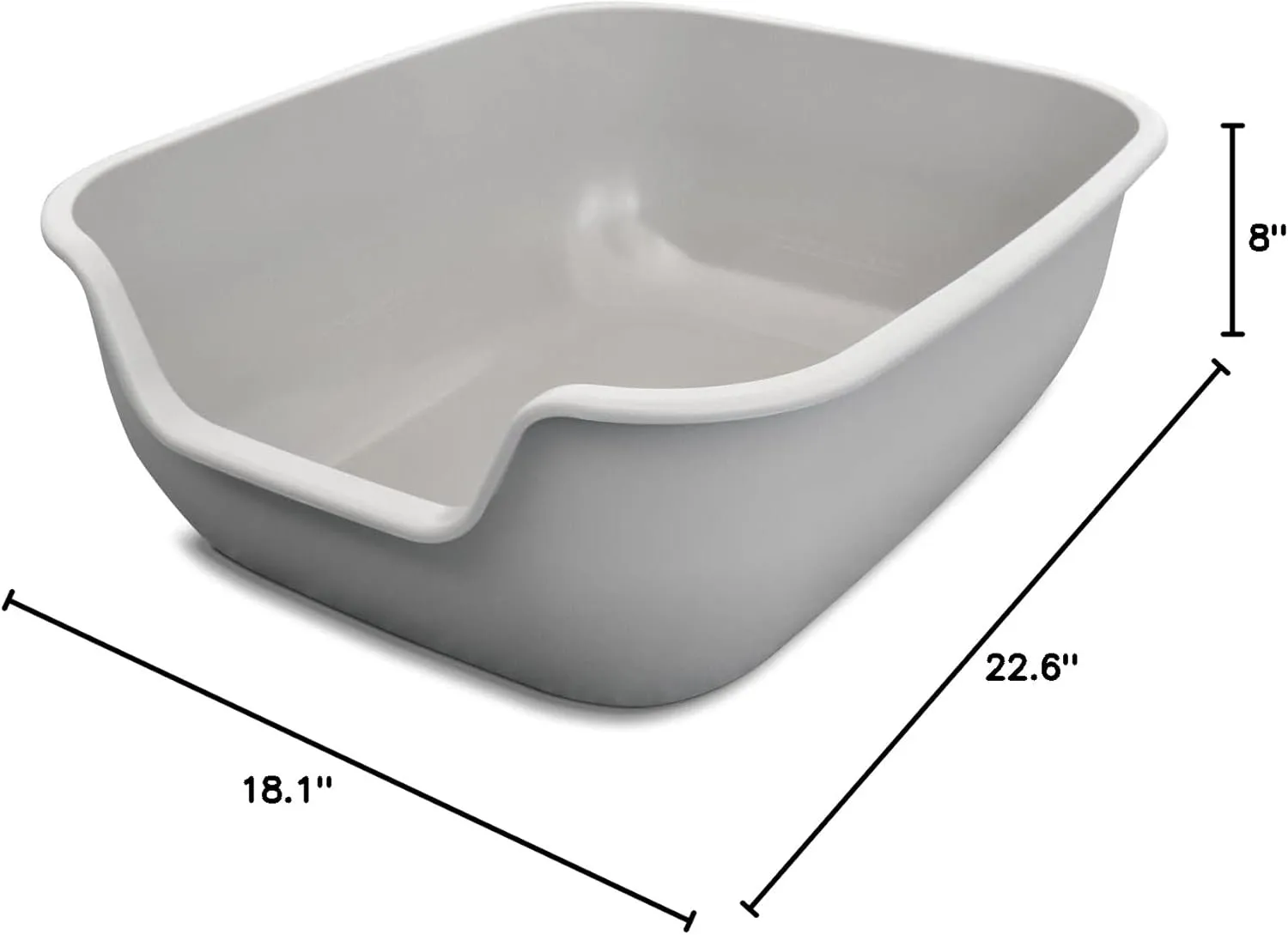 PetFusion Cat Litter Box Large (The BetterBox - Set of 2). Non-Stick Coating for Easier Cleaning and Superior Hygiene. Made of Stronger ABS Plastic