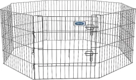 Petmate Exercise Pen W/Door Snap-Hook Design Included Ground Stakes 5 Different Heights