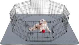 PJYuCien Dog Playpen & Pee Pad - 8-Panels 24" H Metal Foldable Dog Exercise Playpen with 72" x 72" Extra Large Non-Slip Washable Dog Pee Pad, Indoor Outdoor for Small Medium Pets