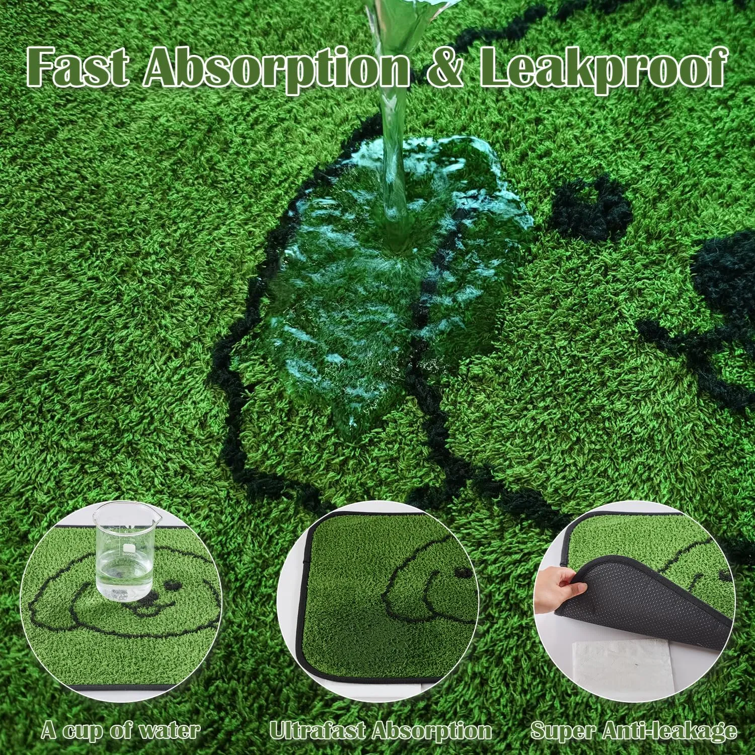 Qeils Reusable Puppy Pads, Washable Pee Pads for Dogs 2 Pack Durable Absorbent Leakproof Dog Training Pads for Home or Travel, Non-Slip Wee Wee Pads Potty Pads 48"x48"