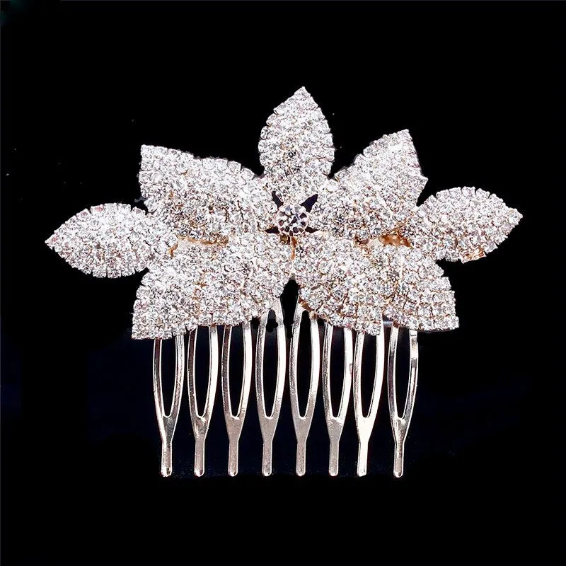"Agnes" - Crystal Bridal Hair Comb - Available in Silver, Yellow Gold and Rose Gold