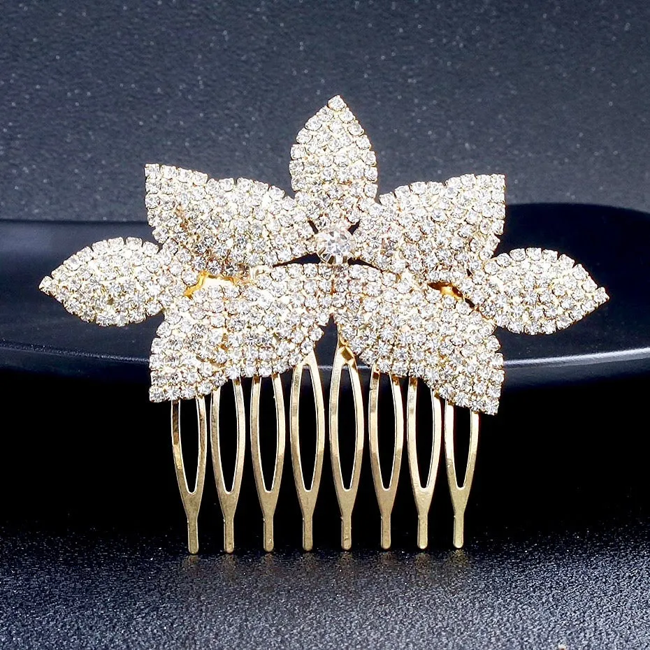 "Agnes" - Crystal Bridal Hair Comb - Available in Silver, Yellow Gold and Rose Gold