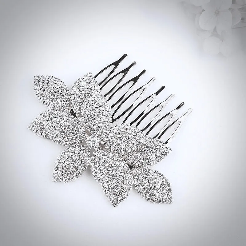 "Agnes" - Crystal Bridal Hair Comb - Available in Silver, Yellow Gold and Rose Gold