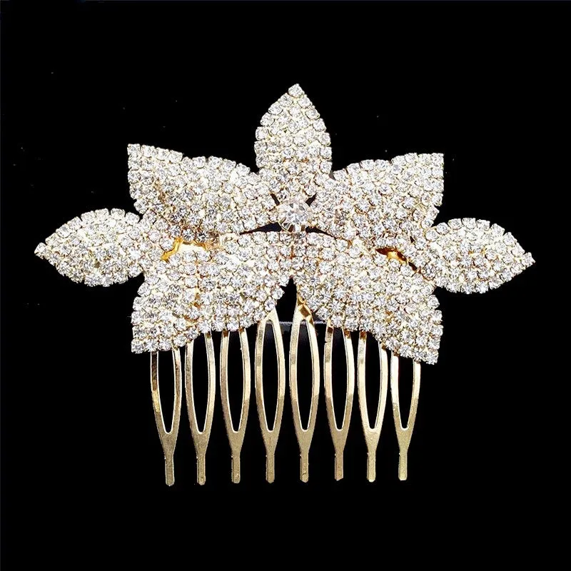 "Agnes" - Crystal Bridal Hair Comb - Available in Silver, Yellow Gold and Rose Gold