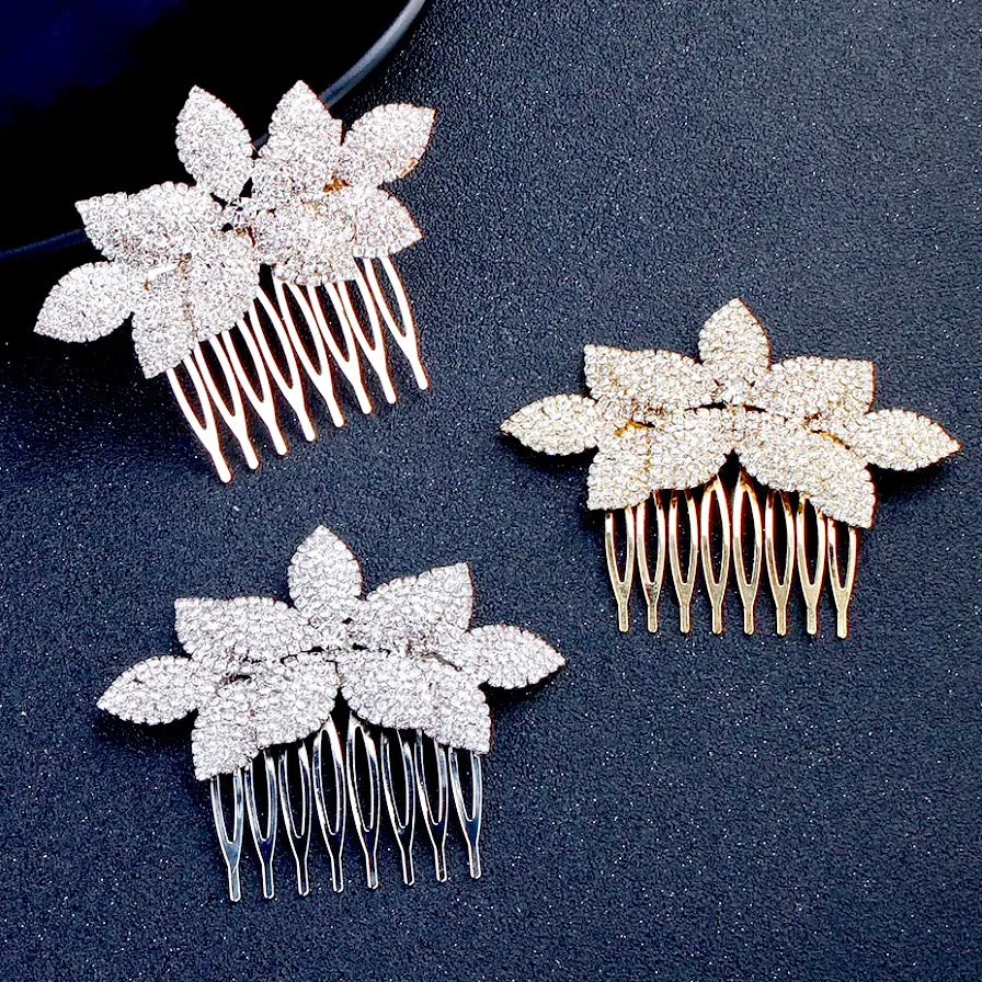 "Agnes" - Crystal Bridal Hair Comb - Available in Silver, Yellow Gold and Rose Gold