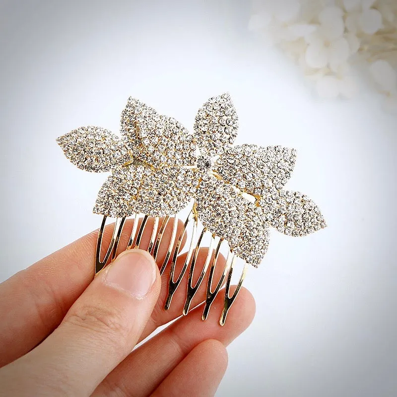 "Agnes" - Crystal Bridal Hair Comb - Available in Silver, Yellow Gold and Rose Gold