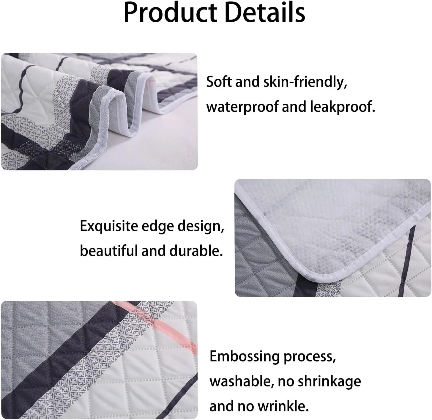 Rabbit Cage Liners, Guinea Pig Bedding Pads Bunny Cage mats Waterproof Reusable Washable Small Animals Cage Liner (2Pcs) (Medium Size)
