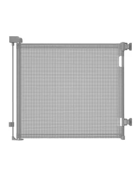 Retractable Baby Gate,Mesh Baby Gate or Mesh Dog Gate,33" Tall,Extends up to 55" Wide,Child Safety Gate for Doorways, Stairs, Hallways, Indoor/OutdoorGrey,33"x55"