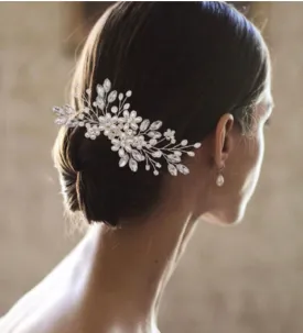 Scarlett - Silver, Gold, Rose Gold Pearl & Crystal Bride Bridesmaid Hair Comb