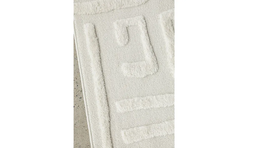 Seda White Abstract Lines Maze Rug