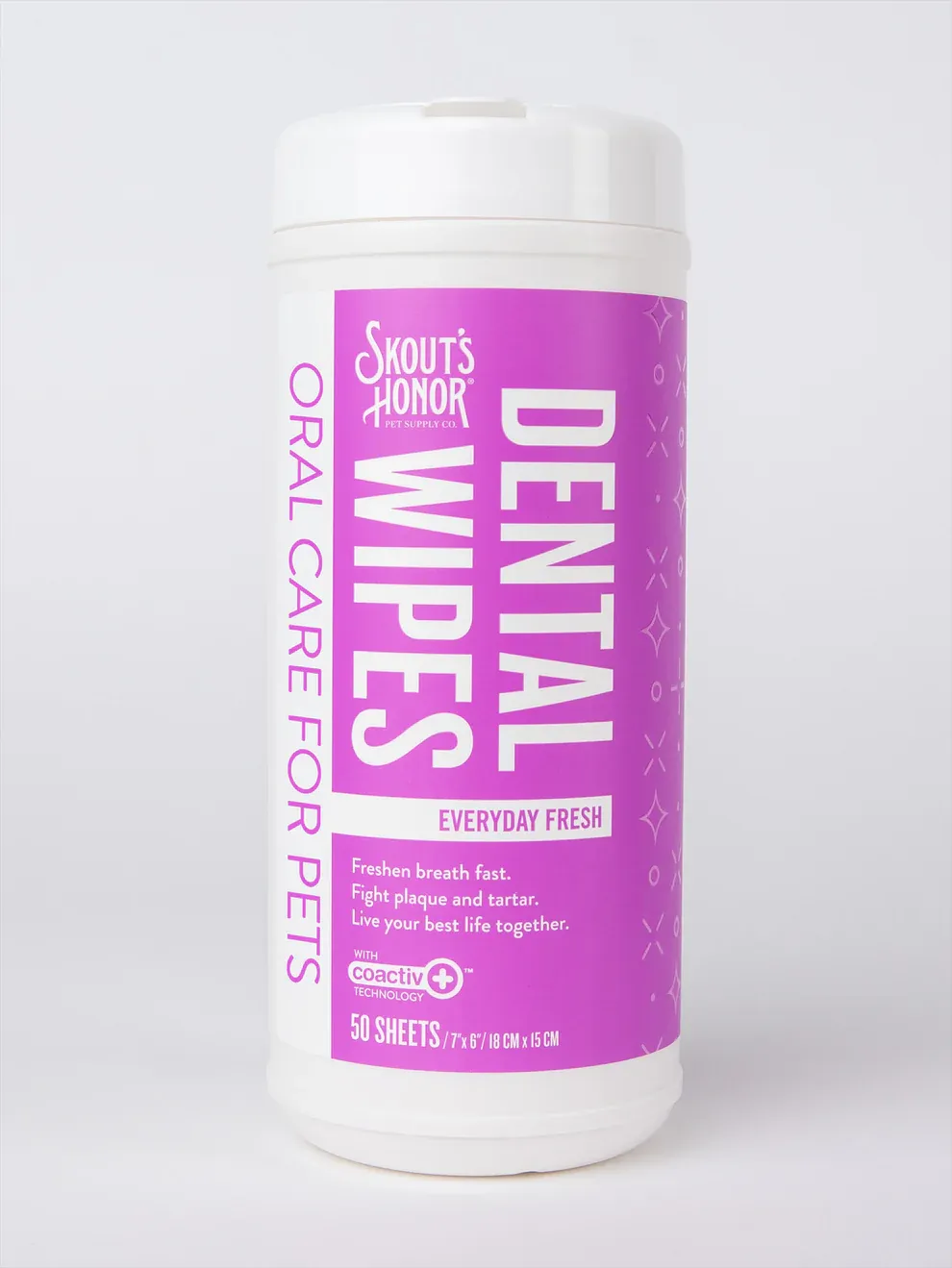Skout's Honour Pet Dental Wipes - Odourless and Flavourless - 50 Count