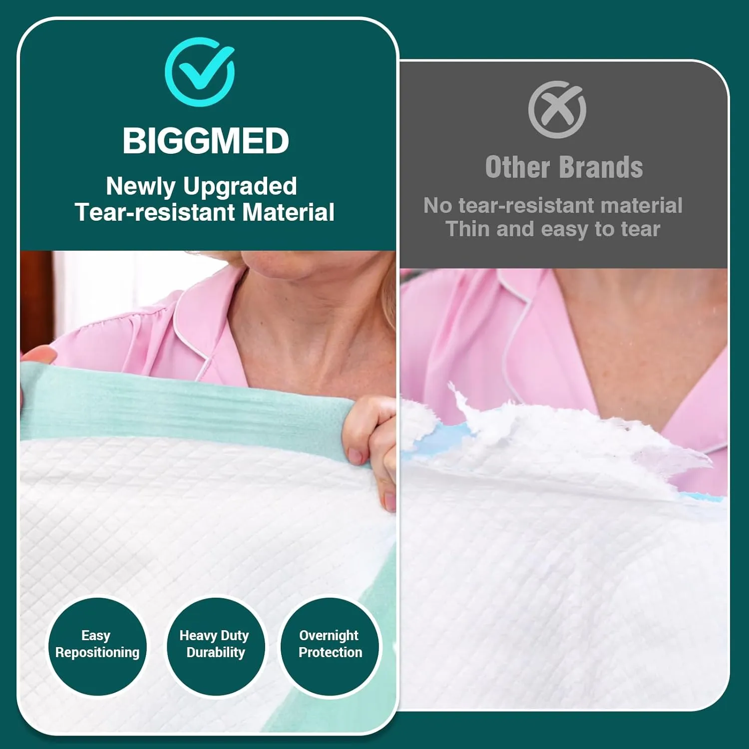 Tear-Resistant Chucks Pads Disposable 48" x 36" Underpads Extra Large Incontinence Bed Pads Heavy Duty Absorbency Chux Pads Pee Pads for Adult Elderly Puppy Pads for Training, 20 Pads