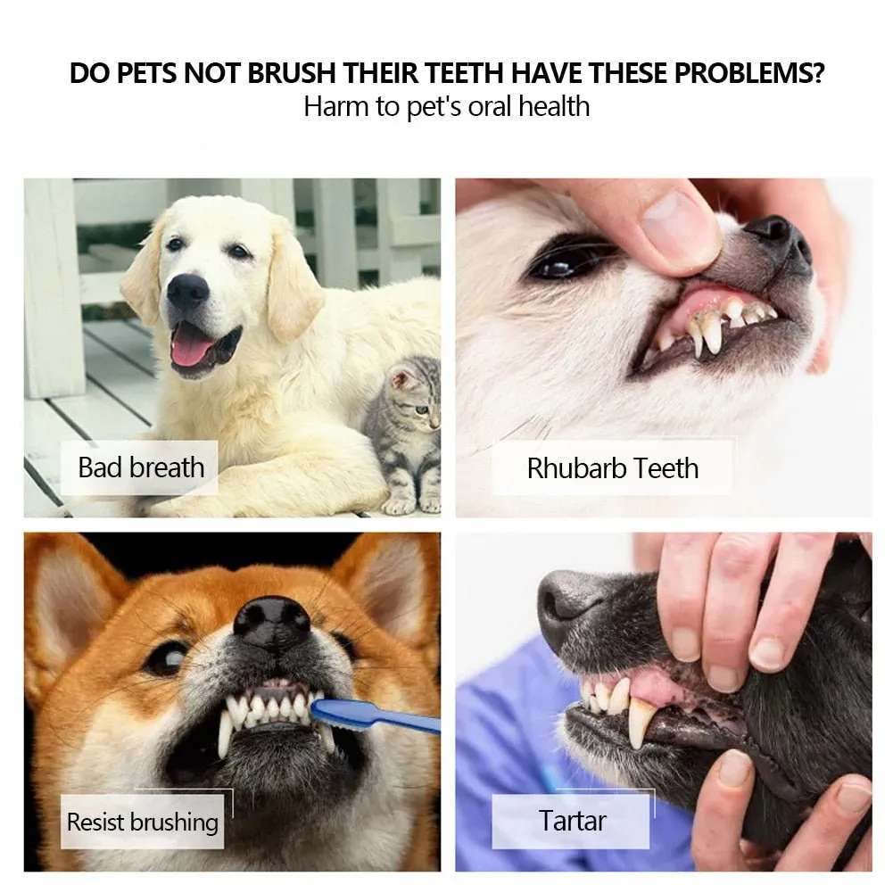 Three-Head Multi-angle Pet Toothbrush