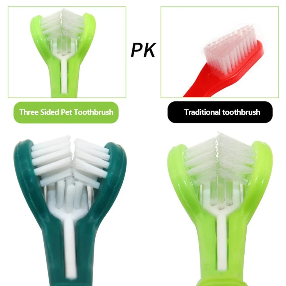 Three-Head Multi-angle Pet Toothbrush