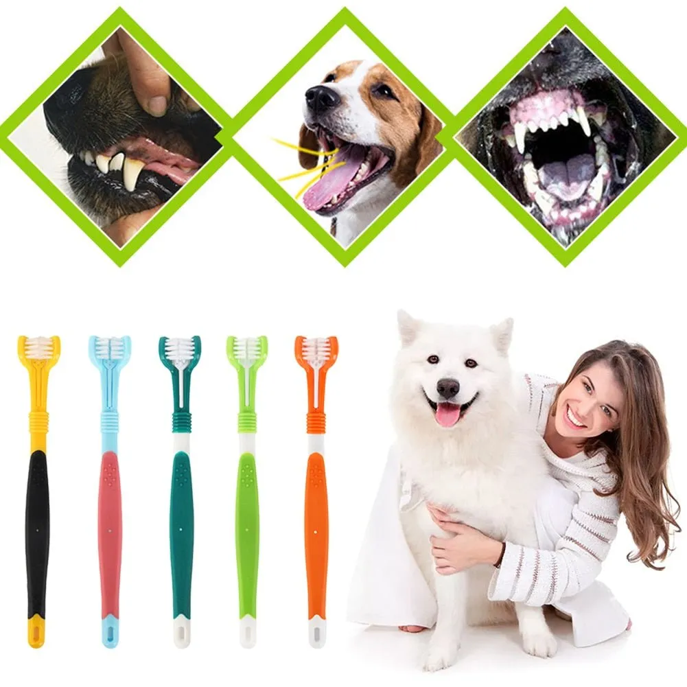 Three-Head Multi-angle Pet Toothbrush