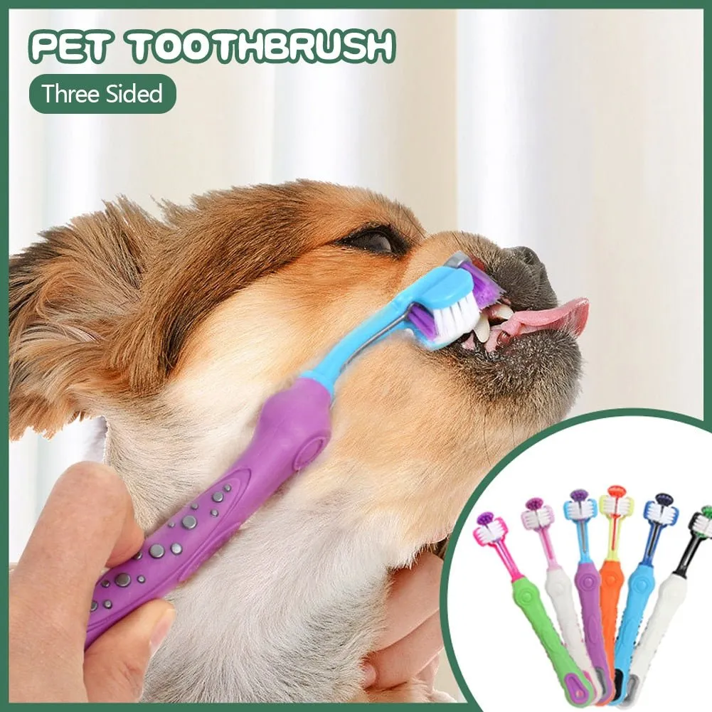 Three-Head Multi-angle Pet Toothbrush