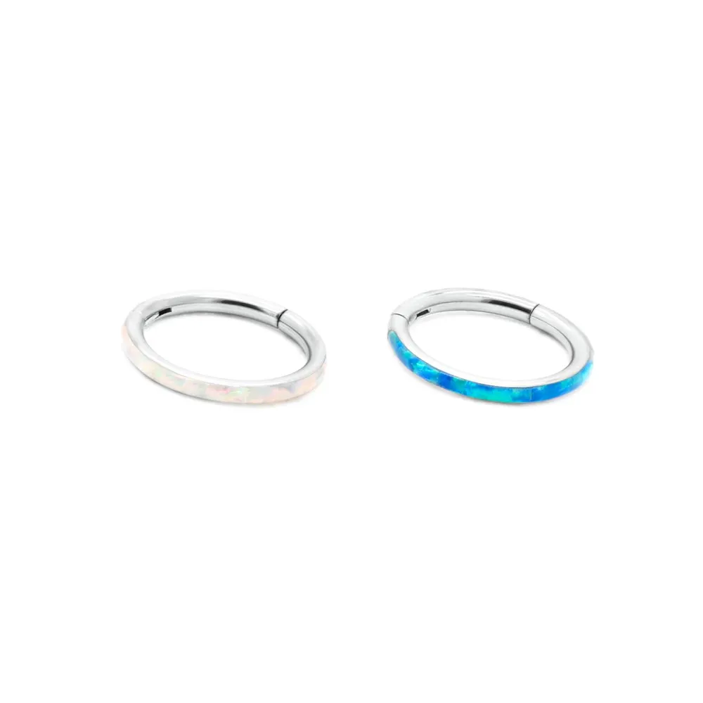 Tilum 16g Sideline Opal Titanium Clicker - Price Per 1