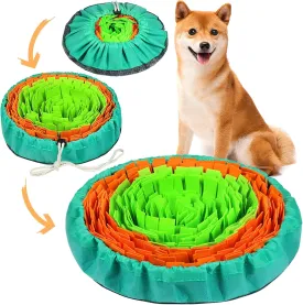 Vivifying Snuffle Mat for Dogs, Interactive Dog Enrichment Toys for Boredom and Mental Stimulation, Adjustable Puzzle Toys Sniff Mat for Slow Eating and Stress Relief (Green & Orange)