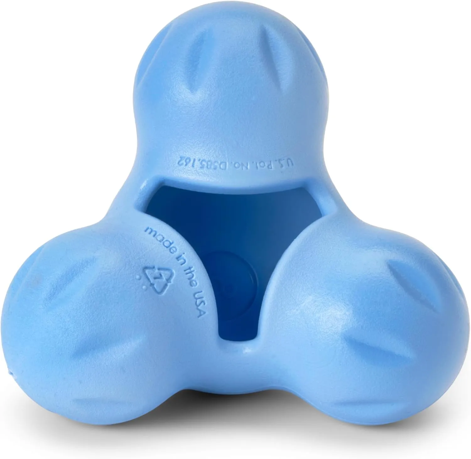 WEST PAW Zogoflex Tux Treat Dispensing Dog Chew Toy  Interactive Chewing Toy for Dogs  Dog Games for Aggressive Chewers, Fetch, Catch  Holds Kibble, Treats, Small 4",Periwinkle