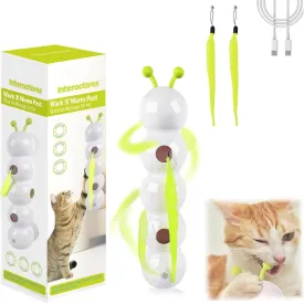 Whirlie Cat Toy, Smart Motion Cat Toy with Worm Design, Wall & Window Mounted CatToy for Indoor Cats, Promotes Exercise & Mental Stimulation