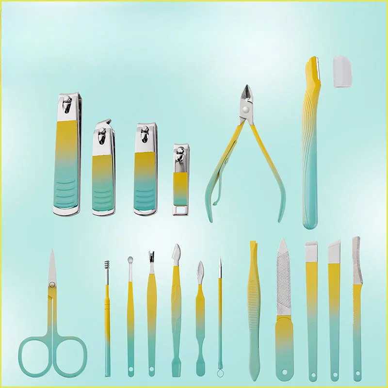Wholesale Gradient Color Stainless Steel Nail Clipper Set