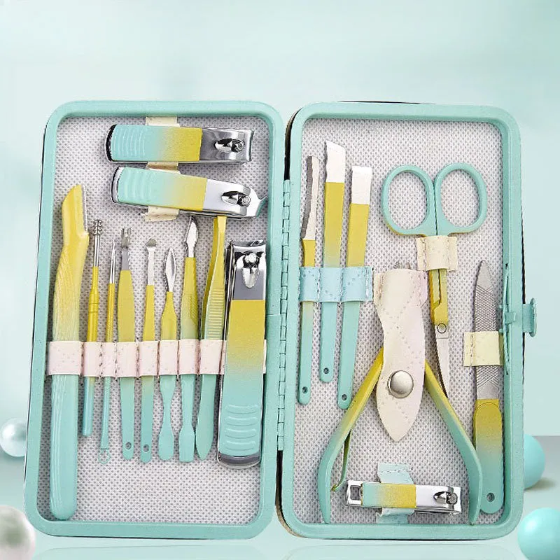 Wholesale Gradient Color Stainless Steel Nail Clipper Set