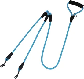 YiZYiF Dual Dog Leash for 2 Dogs Heavy Duty Double Head Pet Lead with Comfortable Padded Handle for Walking Blue One Size