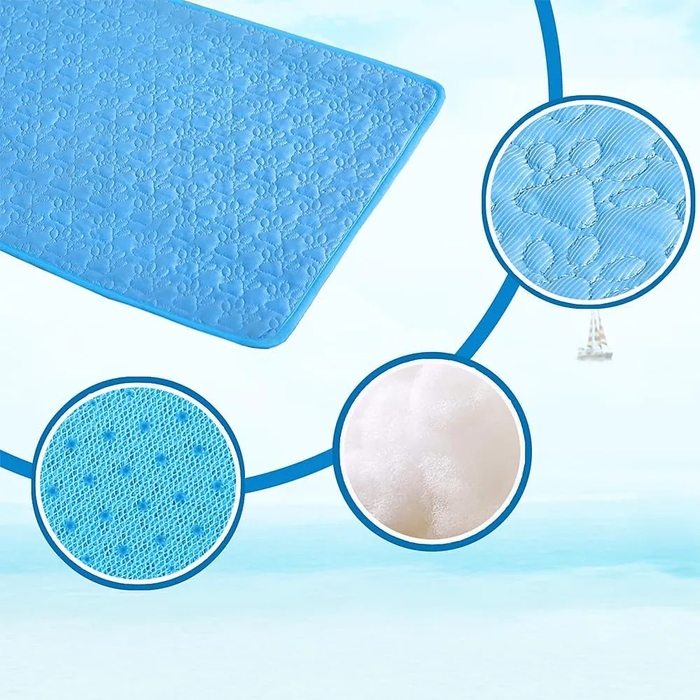 YOGURTCK Dog Cooling Mat, Soft Machine Washable Comfortable Silk for Dogs Cats Bed Cooling Pad, Keep Cool and Comfortable Summer Pet Supplies (S-19.68" x 15.74")