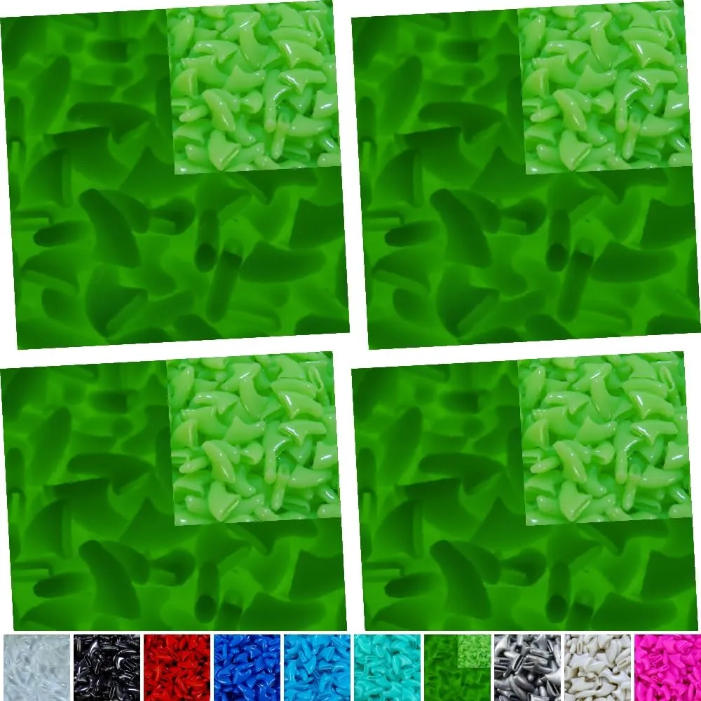zetpo 80 pcs Cat Nail Caps | Cat Claw Covers | with Adhesives and Applicators (Glow in The Dark Green, L)
