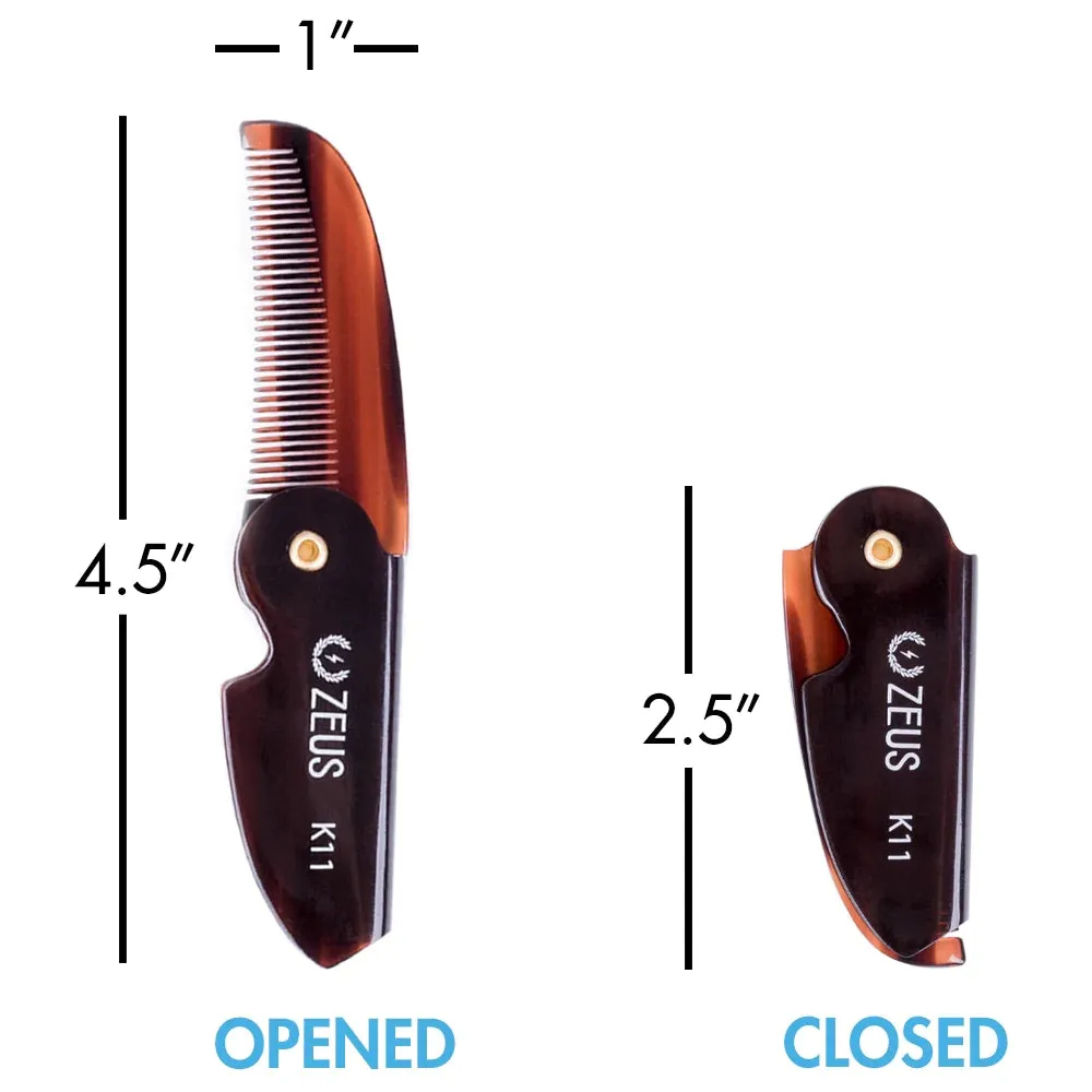 Zeus Folding Mustache Comb - K11